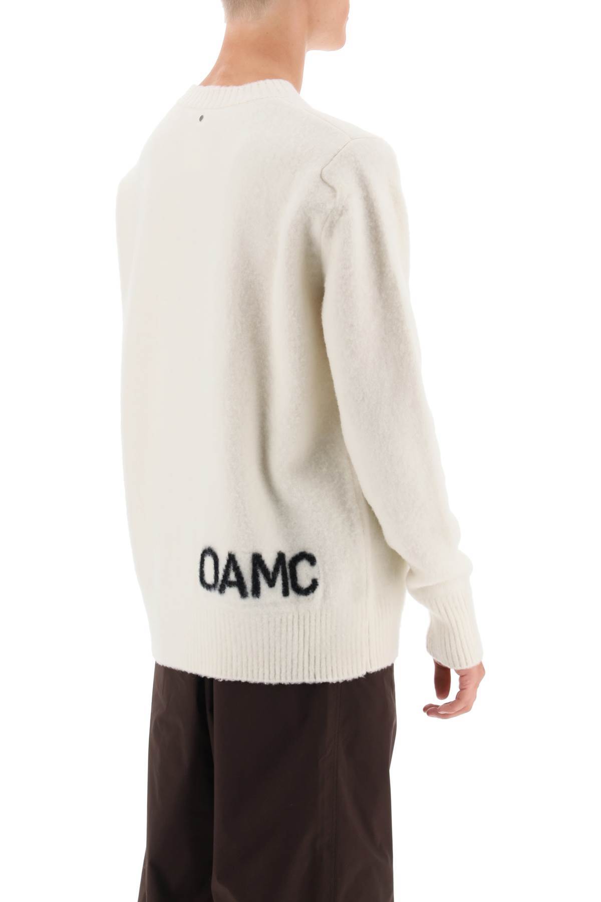 Oamc Logo Intarsia-knit Wool Jumper In White