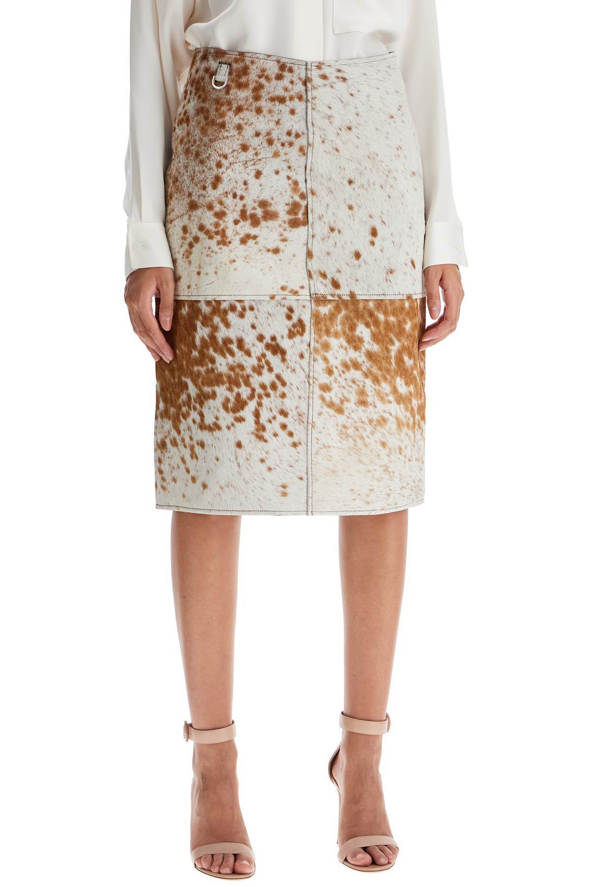 Saks Potts "leopard Print Midi Skirt In Beige