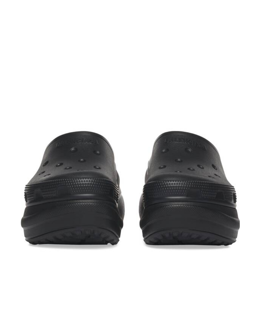 Balenciaga X Crocs Logo-embossed Slides In Black