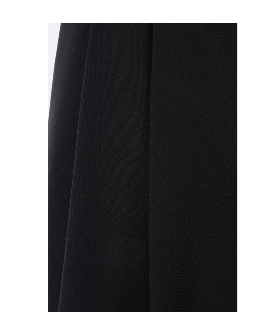 Jil Sander Belted Wide-leg Wool Trousers In Black