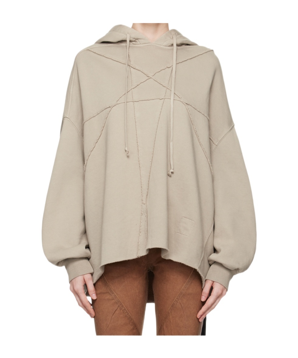 Rick Owens Drkshdw Crater Hoodie In Nude
