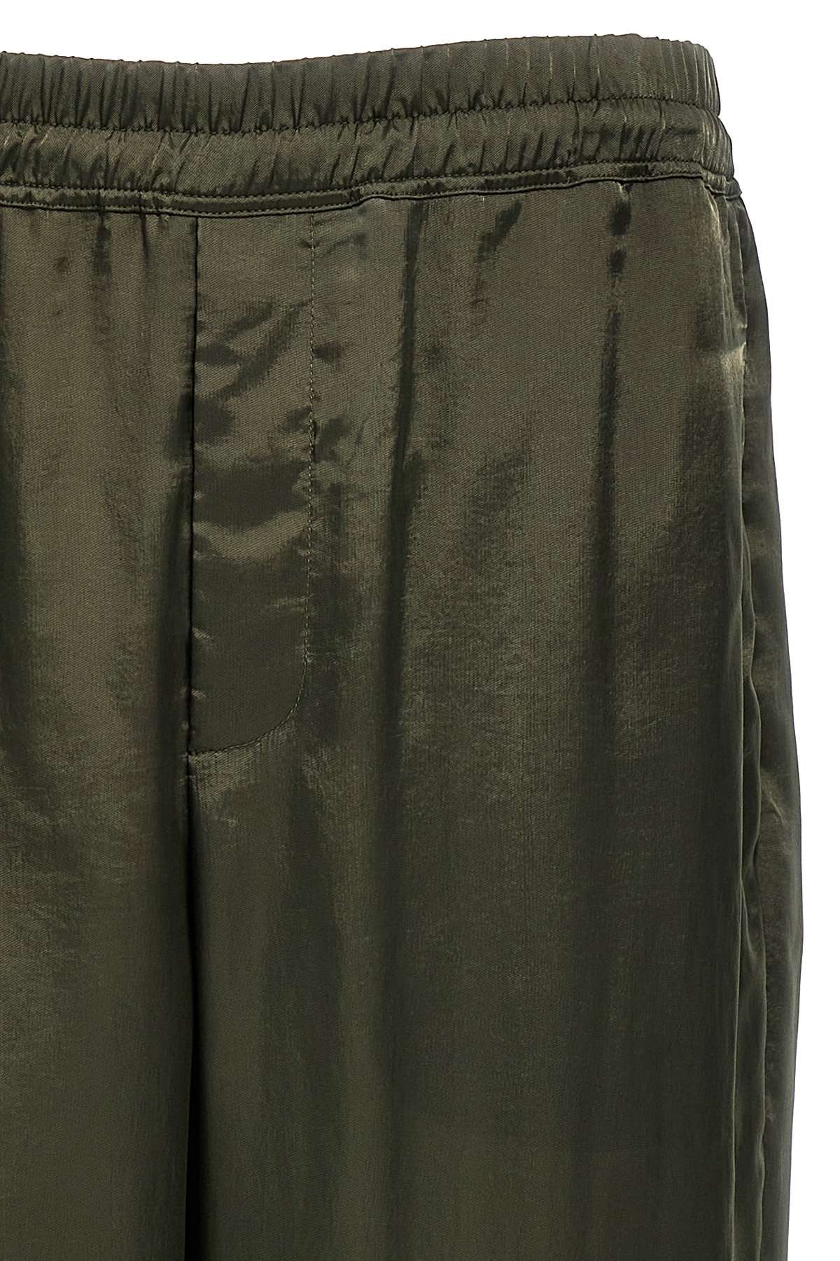 Saint Laurent Twill Trousers With Back Pockets And Elastic Waistband In Black