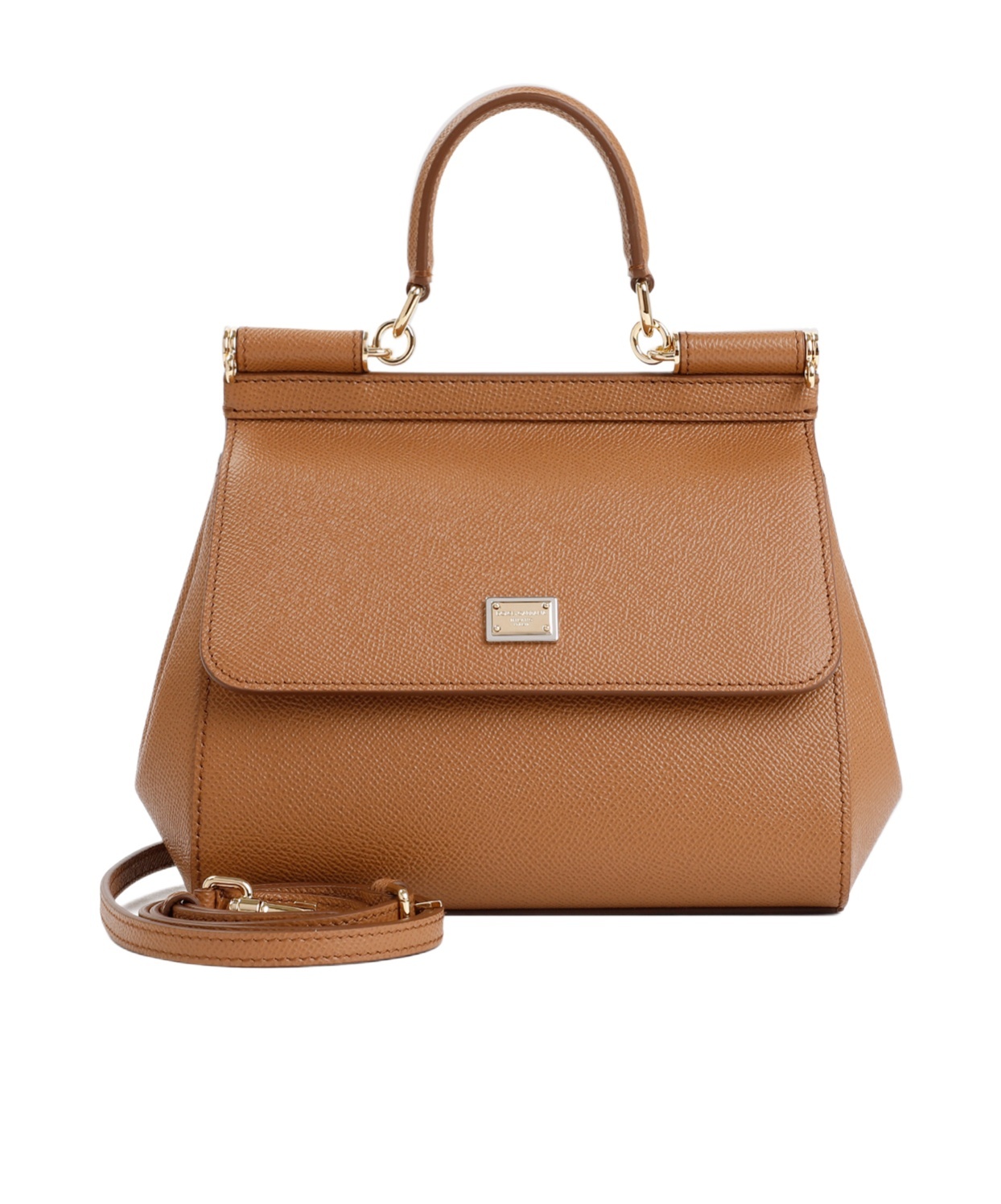 Dolce & Gabbana Small Sicily Shoulder Bag In Brown