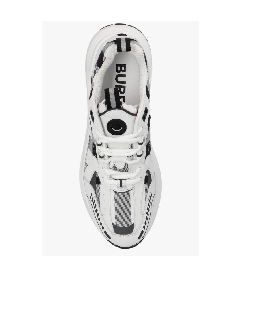 Burberry Check-pattern Leather Sneakers In White