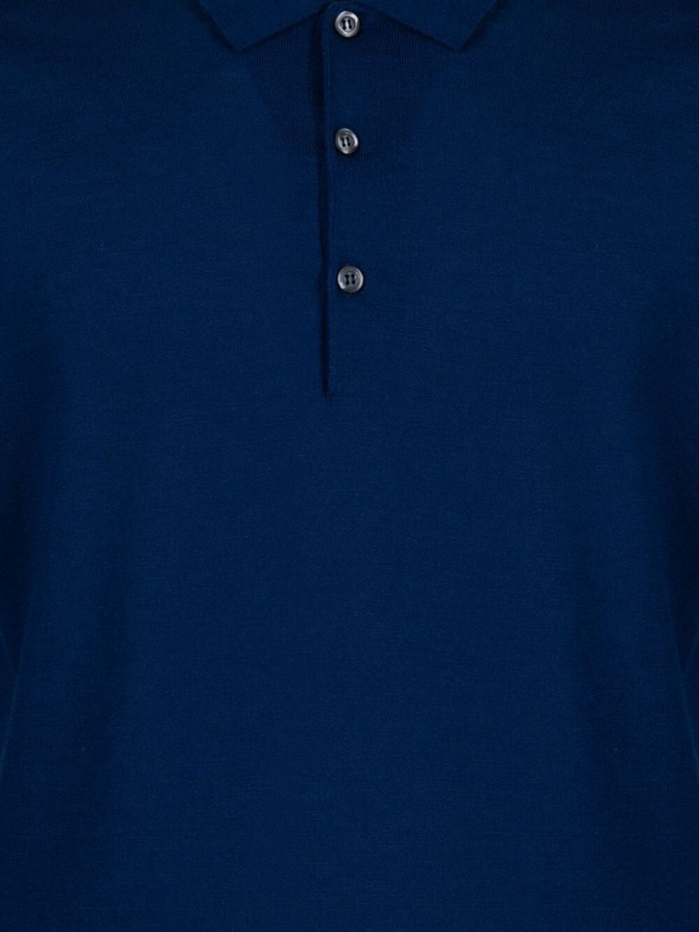John Smedley Long Sleeve Polo Collar Sweater In Blue
