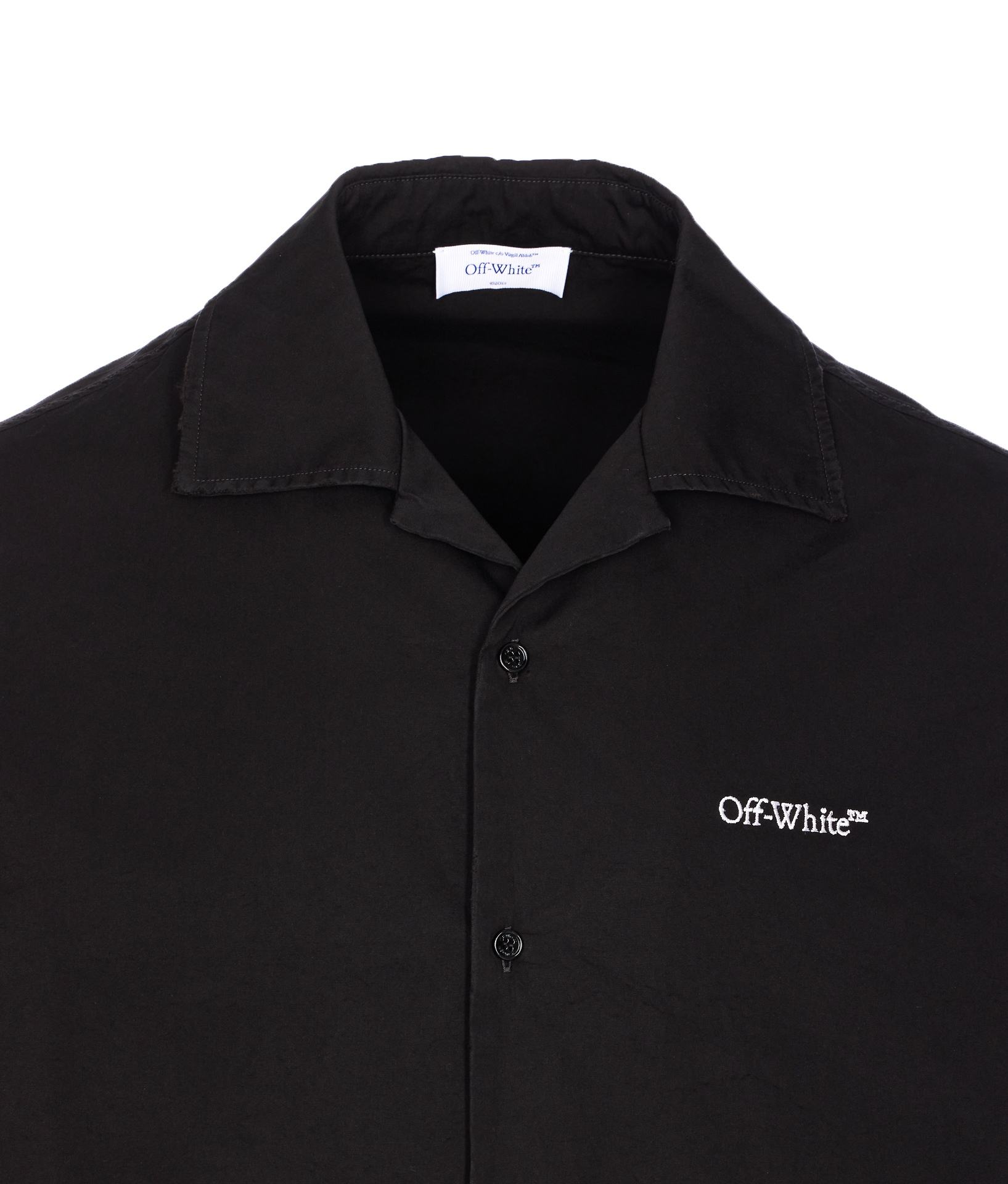 Off-white Graphic Print Bowling Shirt With Spread Collar In Black
