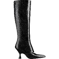 Dior Crocodile Print Calfskin Boots In Black