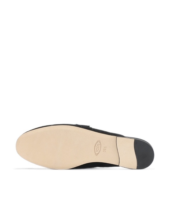 Tod's Fringed Buckle-less Muller Shoes In Black