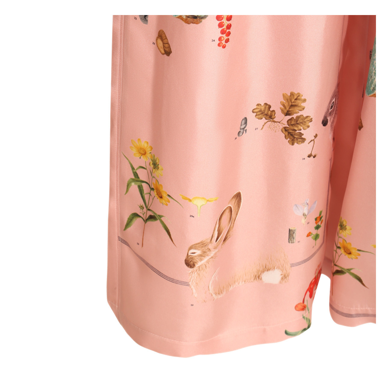 Lanvin Botanica-print Wide-leg Silk Trousers In Pink