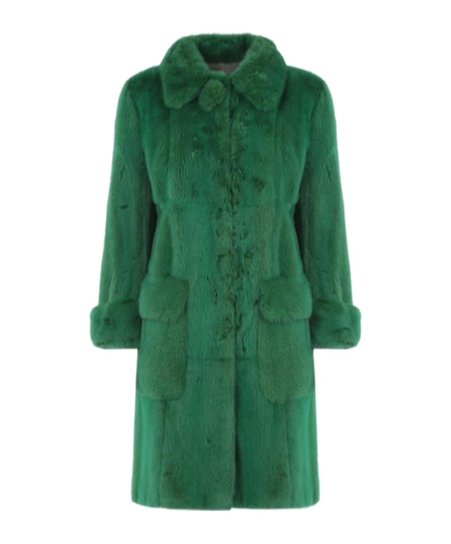 Prada Long-sleeved Fur In Green
