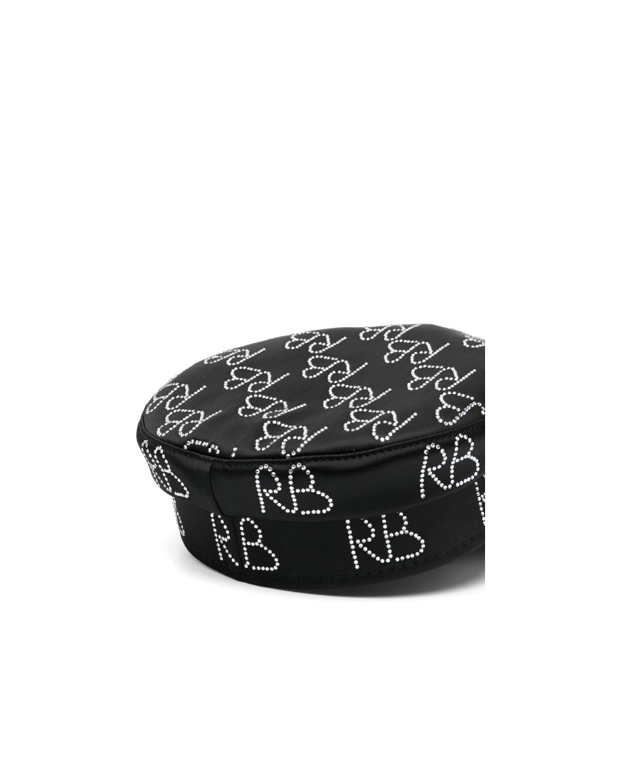 Ruslan Baginskiy Crystal-embellished Baker Boy Hat In Black