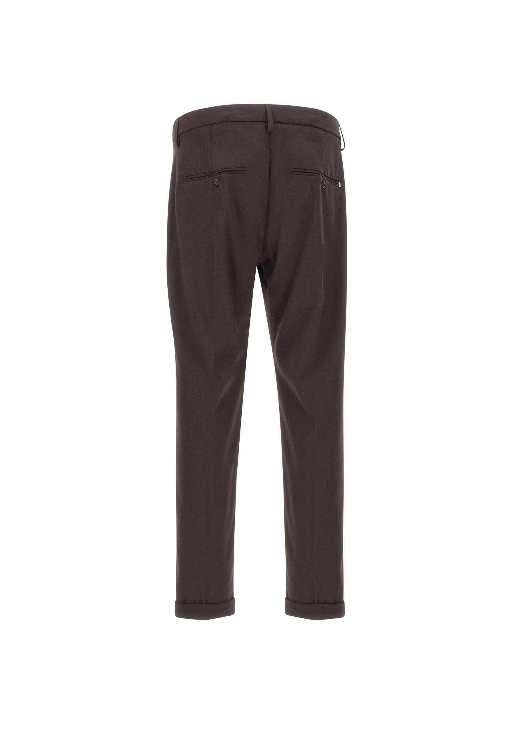 Dondup Buttoned Logo-detail Pants In Brown
