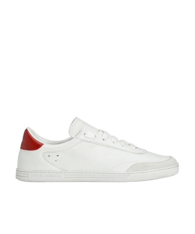 Dolce & Gabbana Saint Tropez Leather-panel Sneakers In White