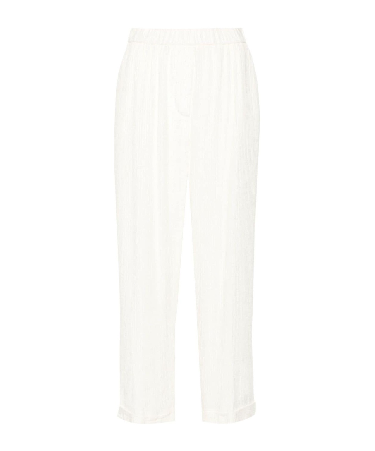 Peserico Elastic Waist Casual Pants In White