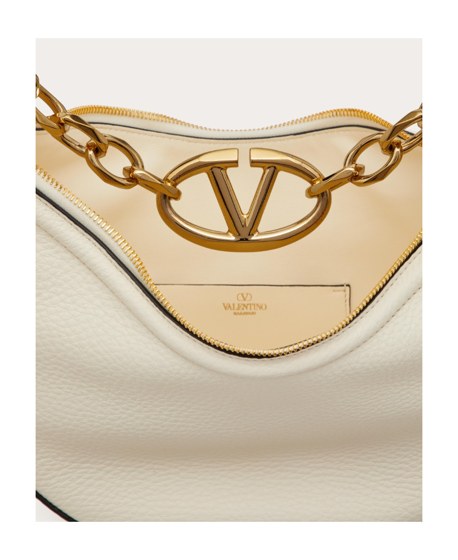 Valentino Neutral Vlogo Moon Small Shoulder Bag In White