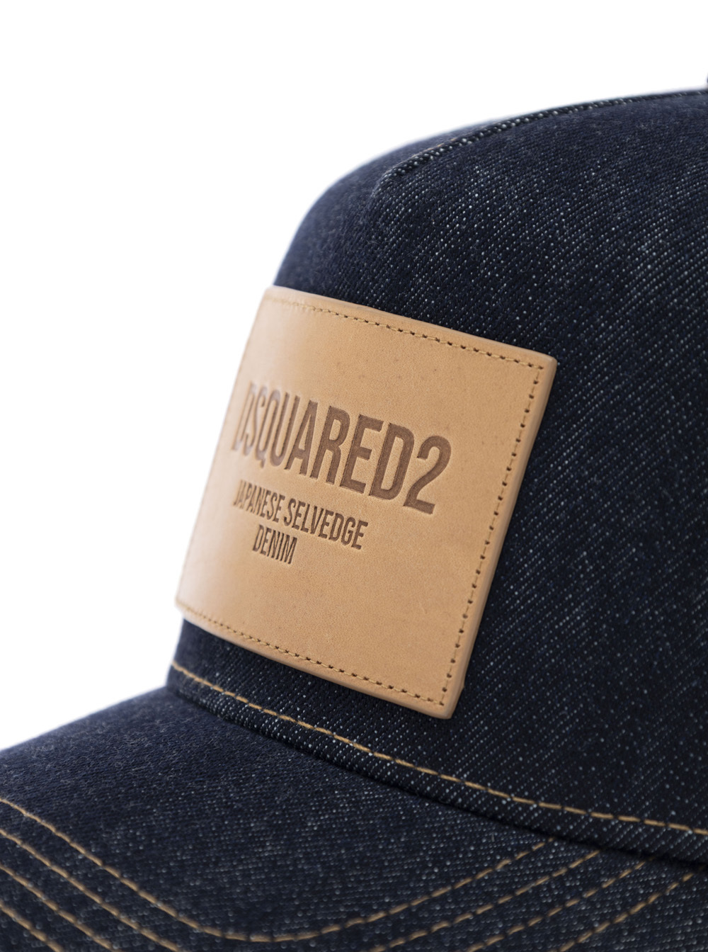 Dsquared2 Blue Baseball Cap With Logo Patch On The Front And Logo Lettering On The Rear In Denim Woman In Black