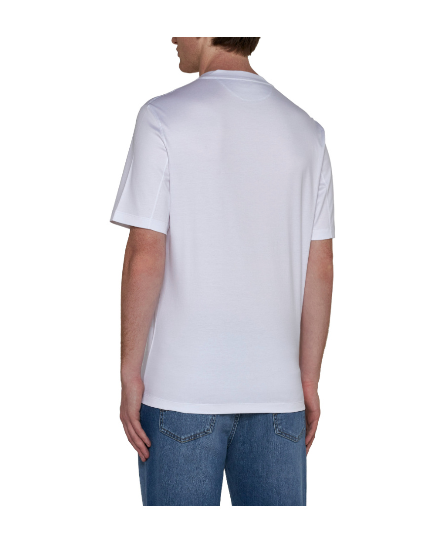 Brunello Cucinelli Cotton Jersey Crew Neck T-shirt With Faux-layering Clothing In White