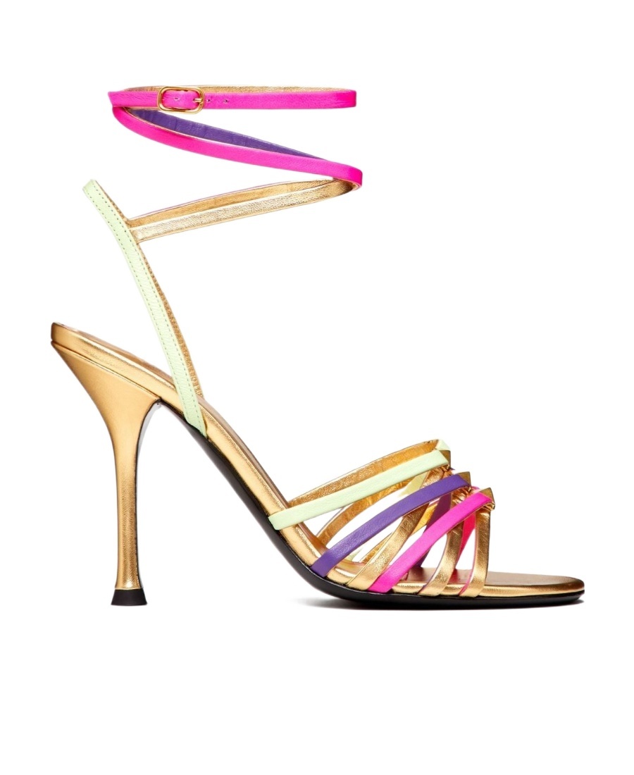 VALENTINO GARAVANI VALENTINO GARAVANI ROCKSTUD METALLIC OPEN TOE SANDALS