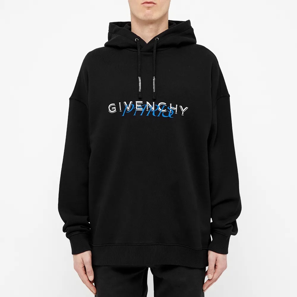 Givenchy Logo-print Cotton Hoodie In Black