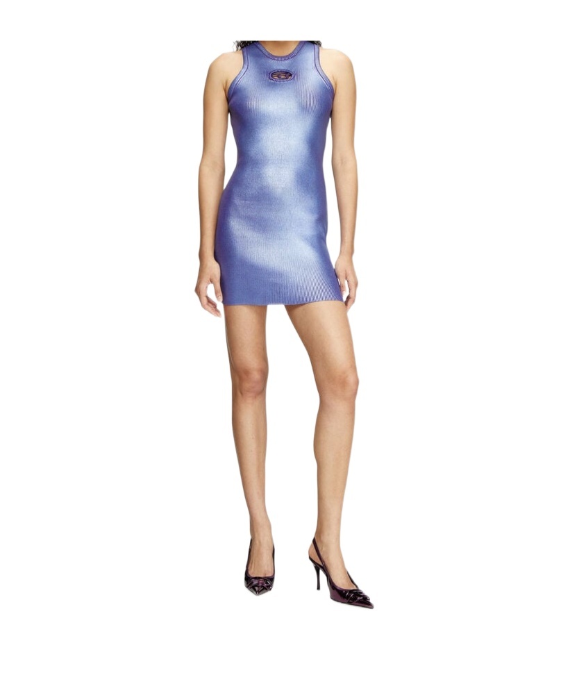 Diesel M-caddix Viscose Blend Dress With Frontal Logo In Multicolor