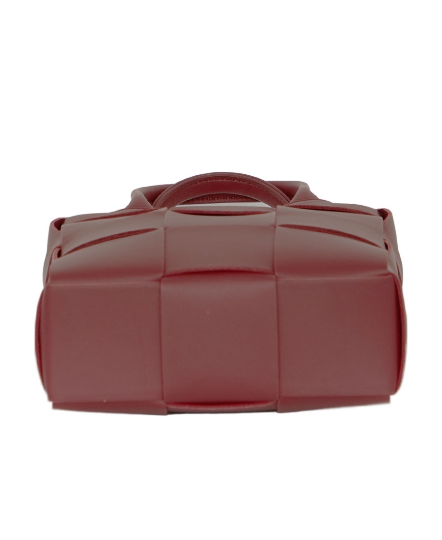 Bottega Veneta Mini Cassette Intreccio Tote Bag In Red