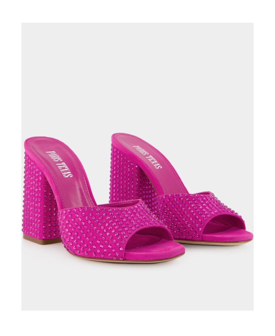 Paris Texas Logo High-heeled Sandals In Pink