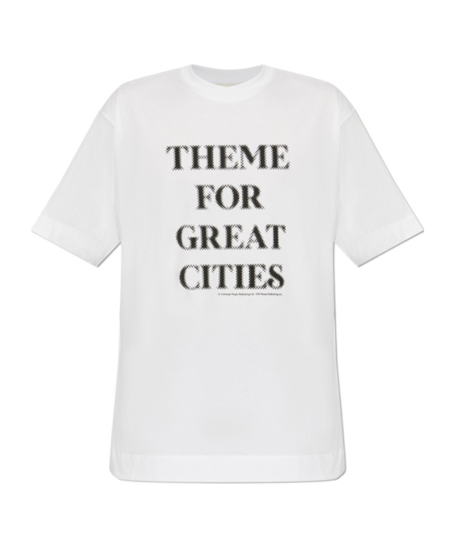 Dries Van Noten Cotton T-shirt With Statement Slogan Print In White