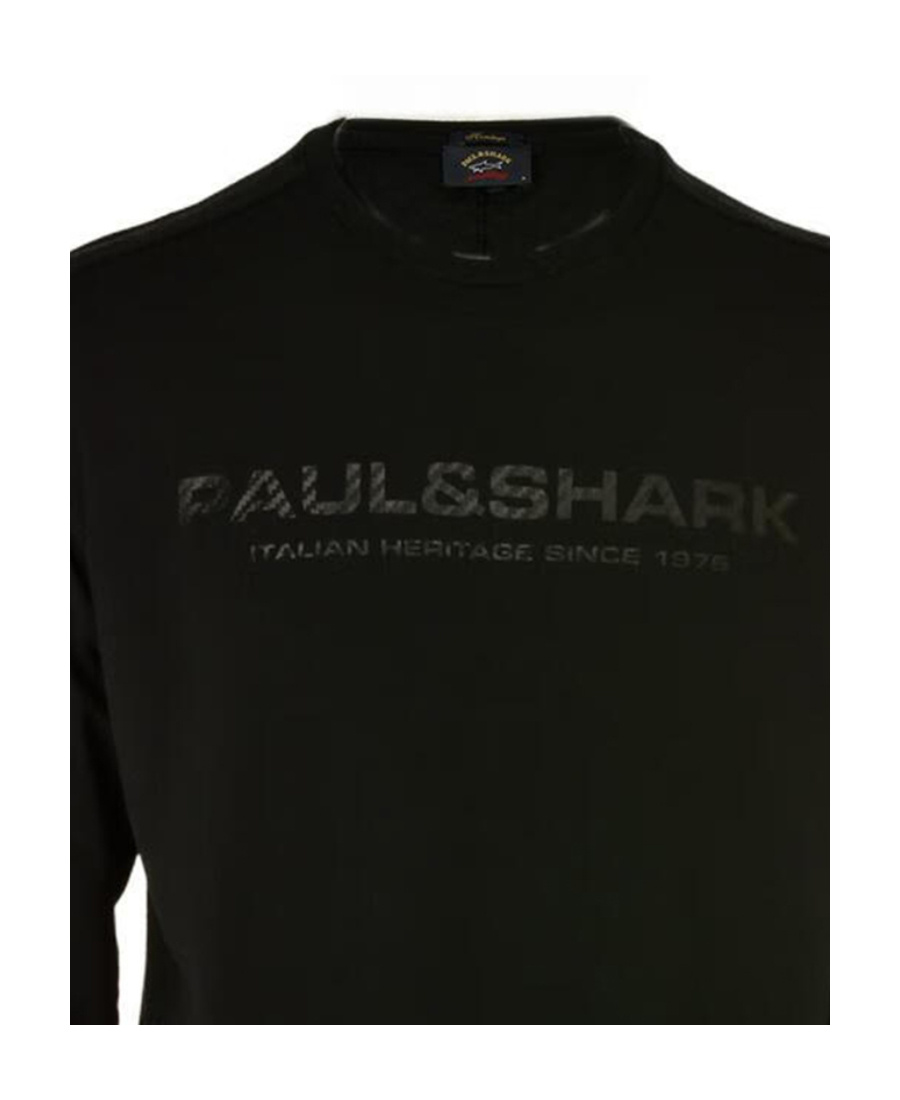 Paul & Shark Round-necked Logo Sweater In Black