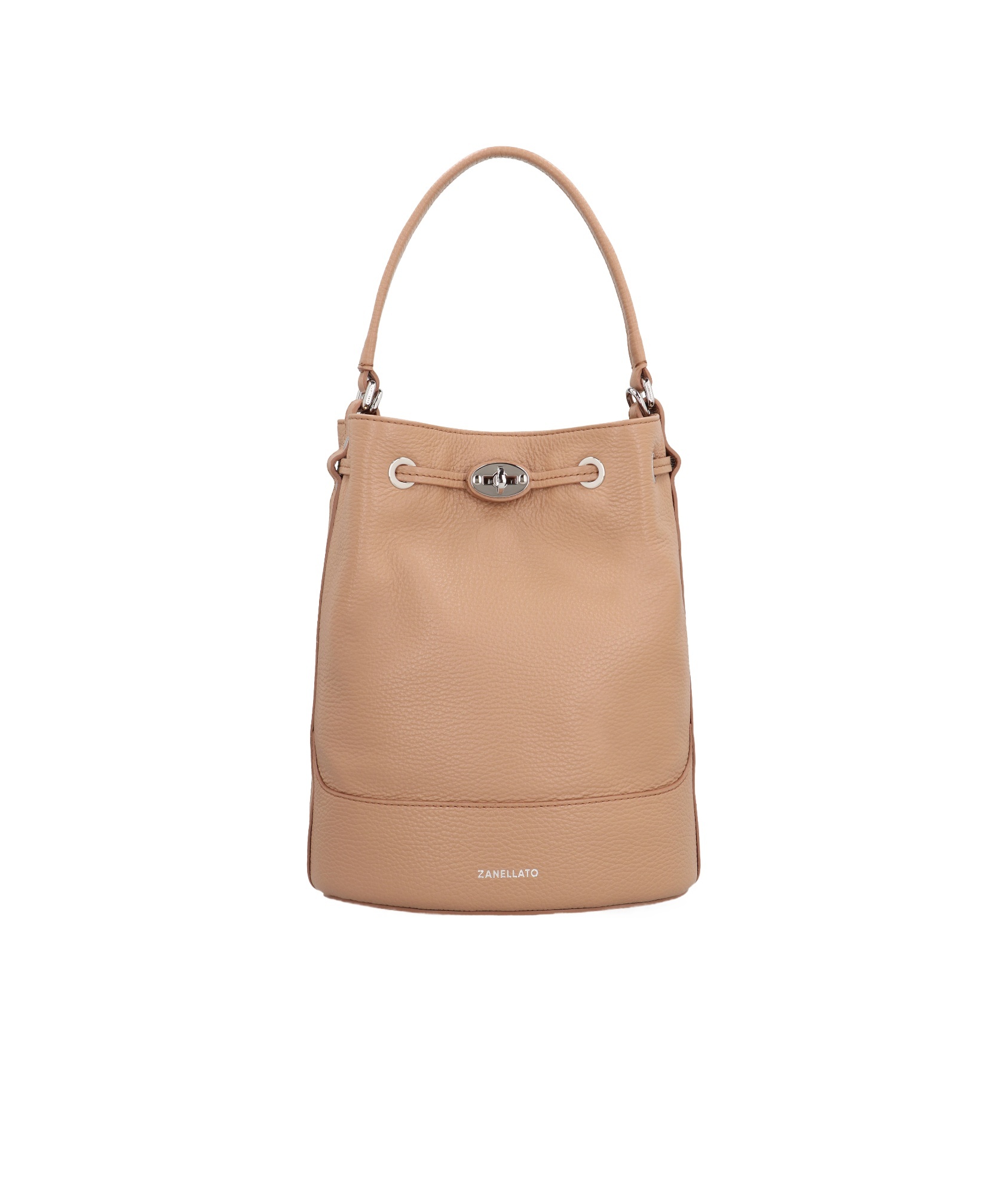 Zanellato Monda S Leather Bucket Bag In Nude