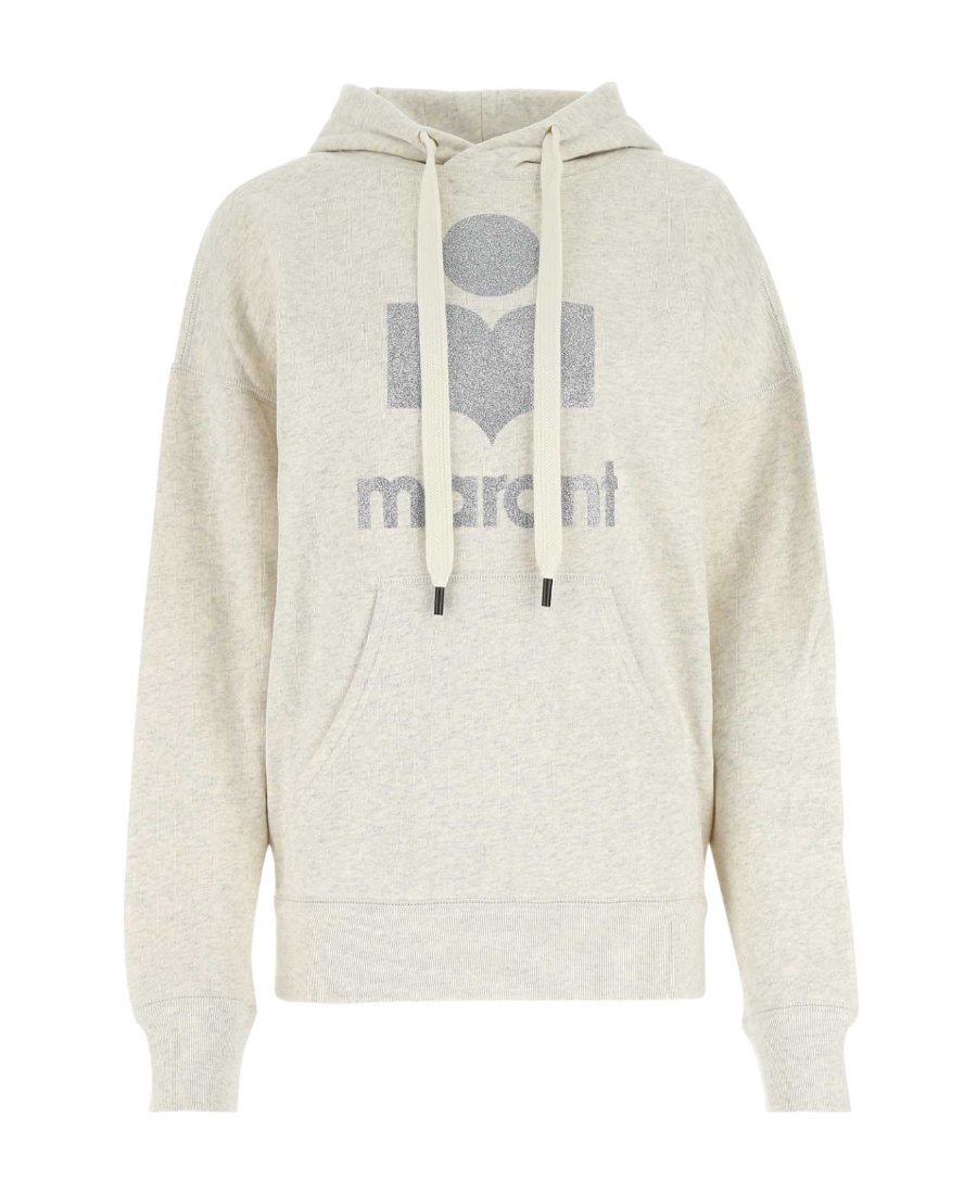 Isabel Marant Étoile Logo Embellished Long-sleeved Hoodie In White