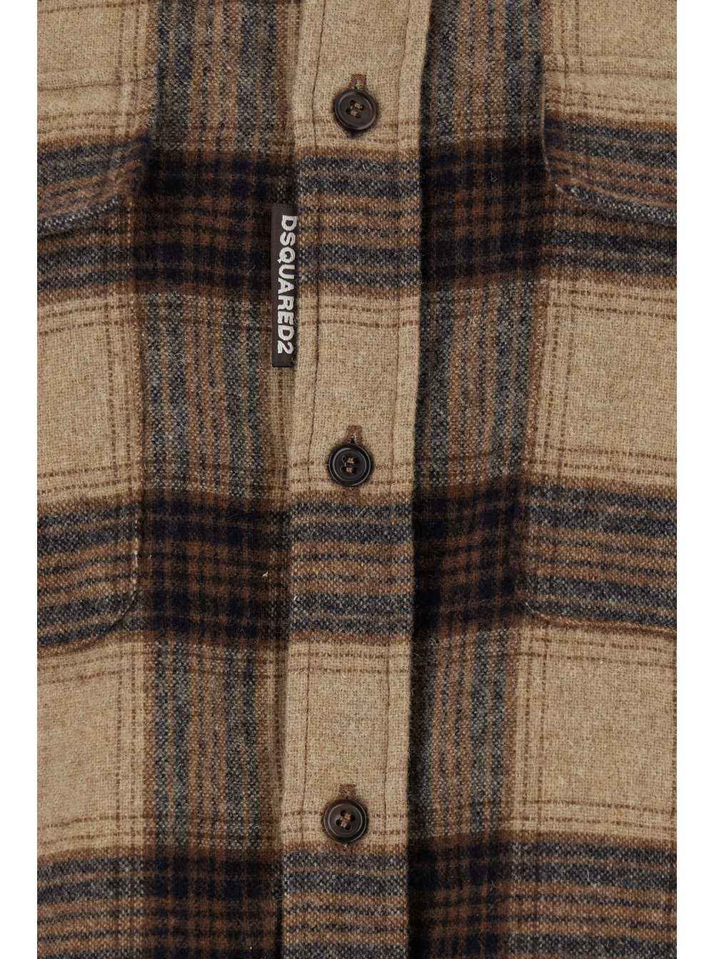 Dsquared2 Canadian Plaid Wool Blend Shirt In Brown