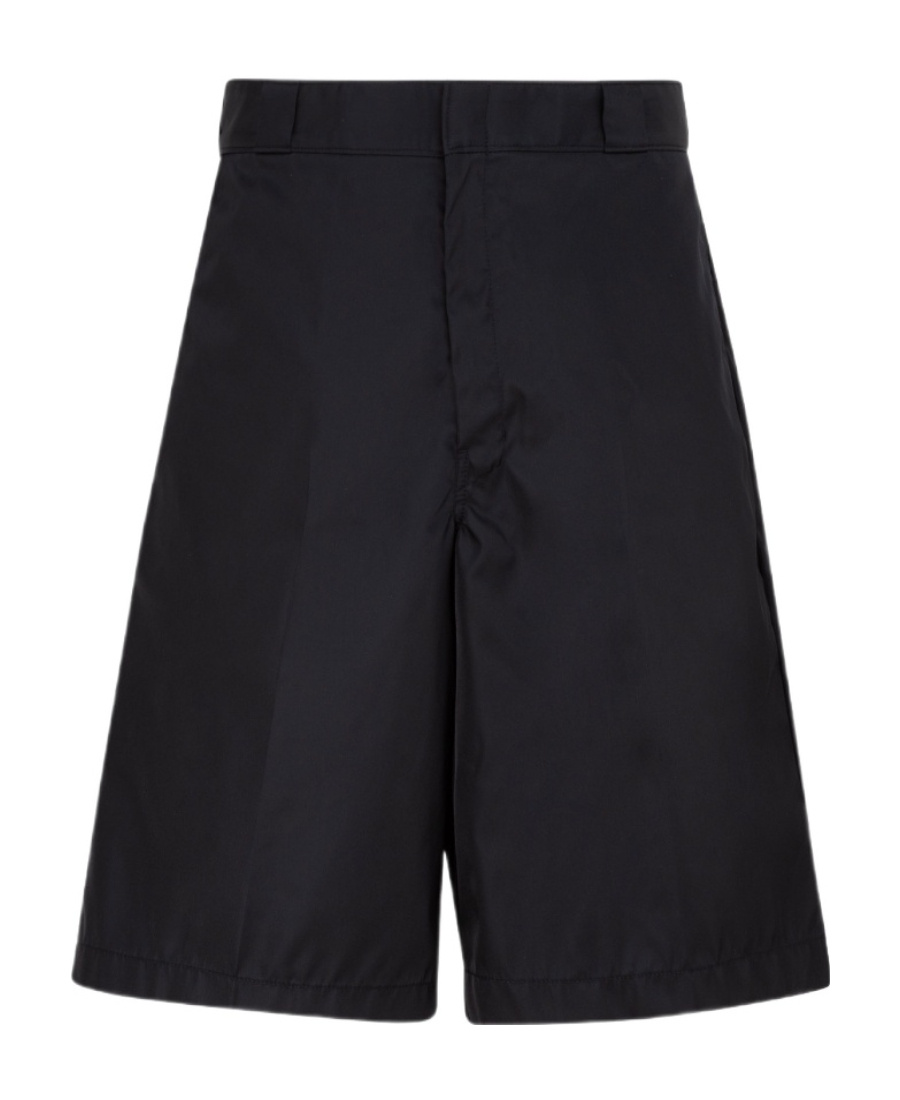 Prada High-waisted Knee-length Shorts In Black