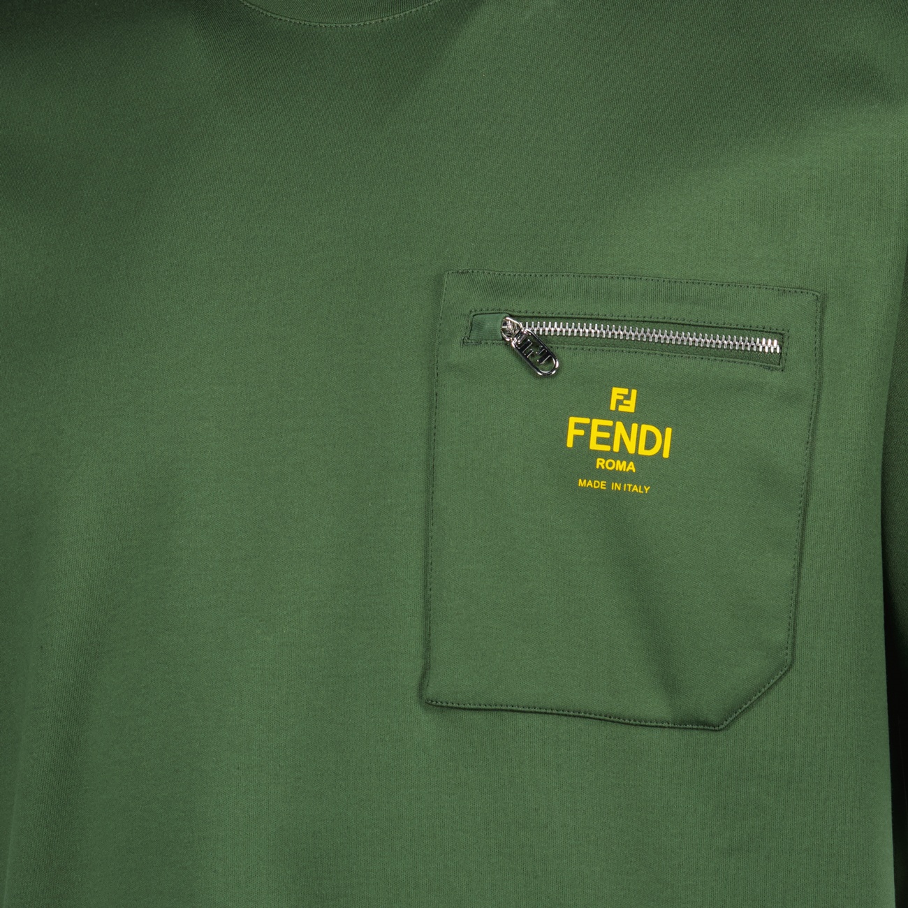 Fendi Logo Print Short-sleeved T-shirt In Green