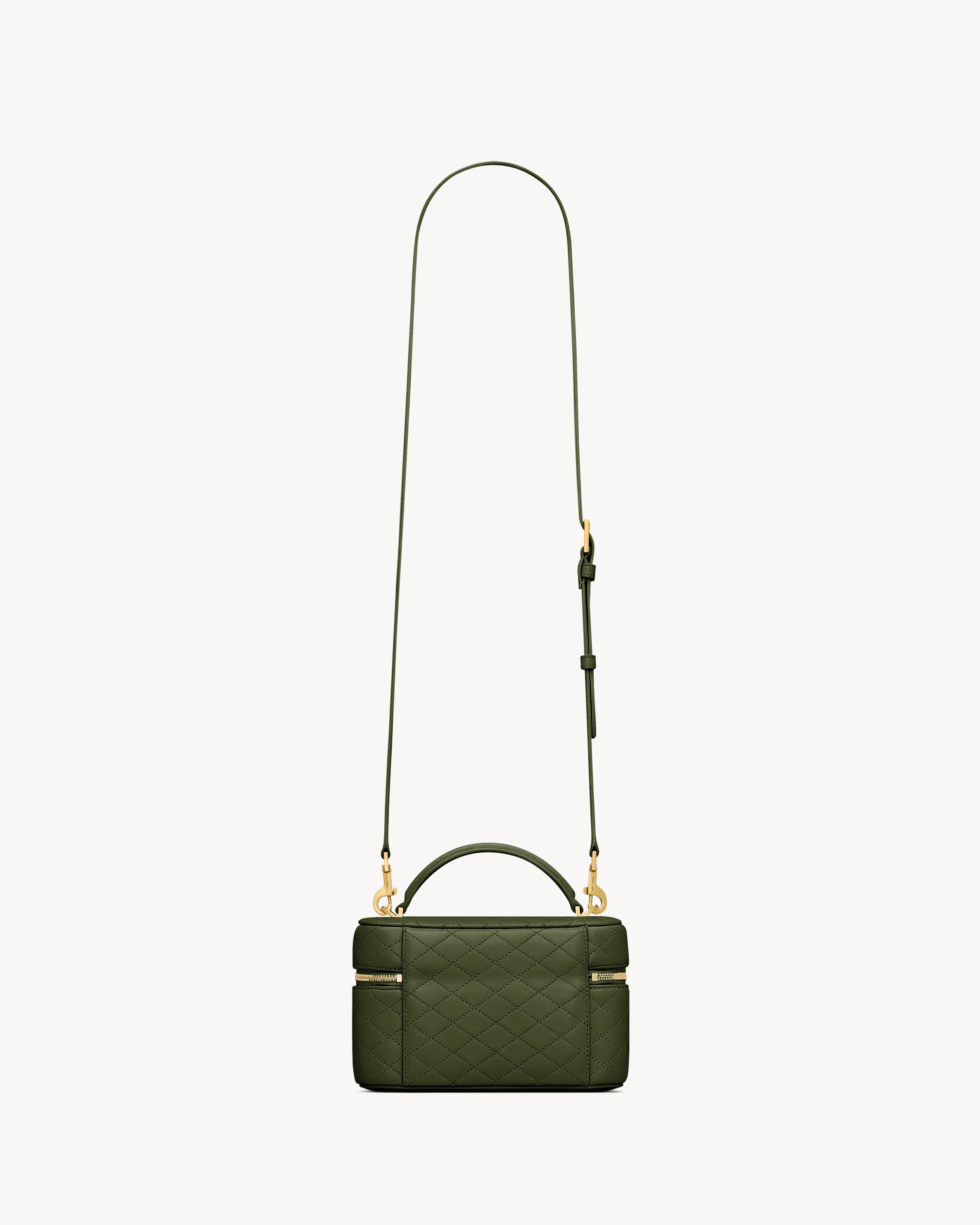 Saint Laurent Gaby Vanity Bag In Lambskin In Green