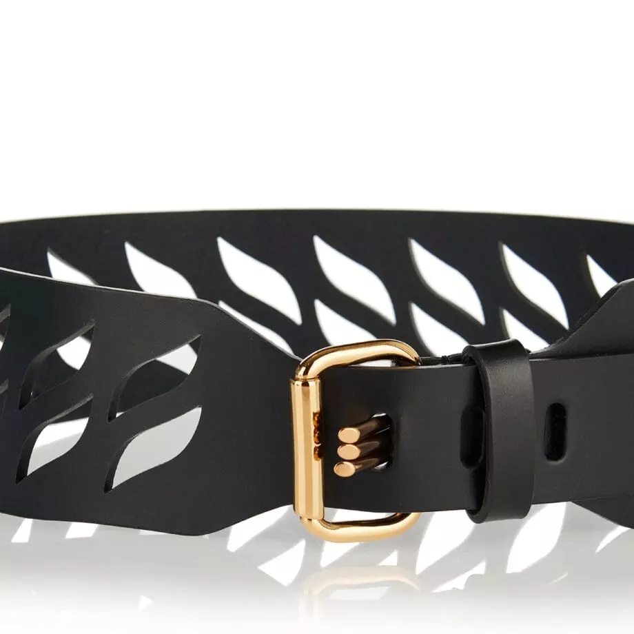 Etro Perforated Buckle Belt In Black