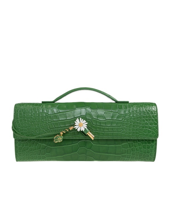 Bottega Veneta Flap Clutch In Green