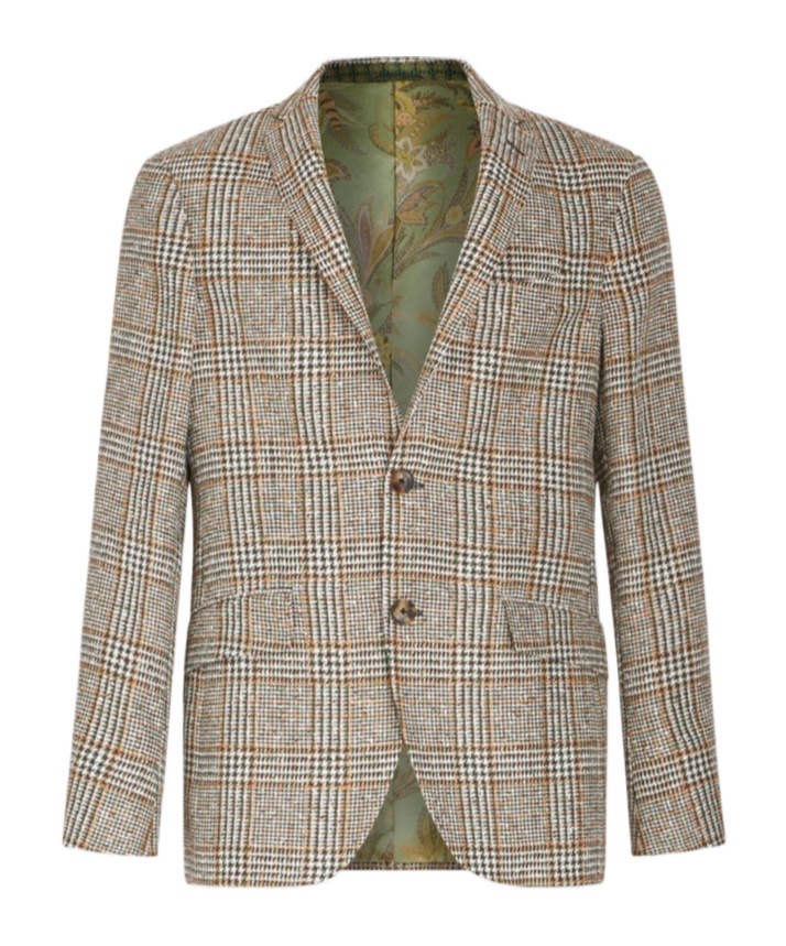 Etro Checked Houndstooth Blazer In Nude