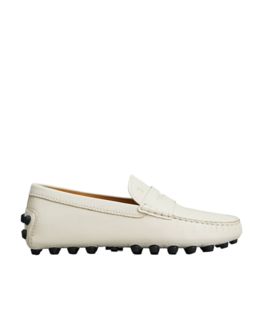 Tod's Moccasins Logo Embossed Loafers In White