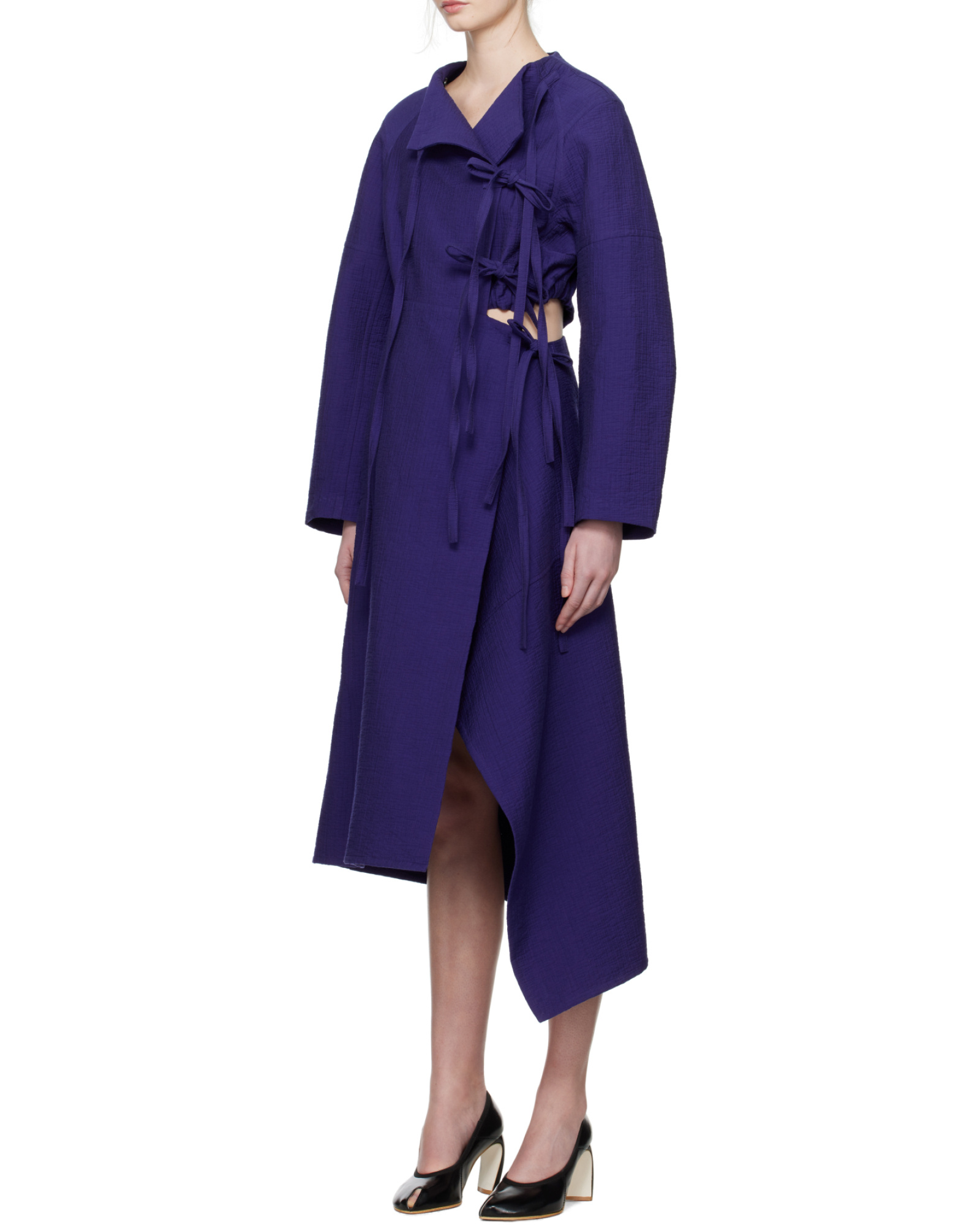 Tory Burch Purple Cotton Wrap Midi Dress