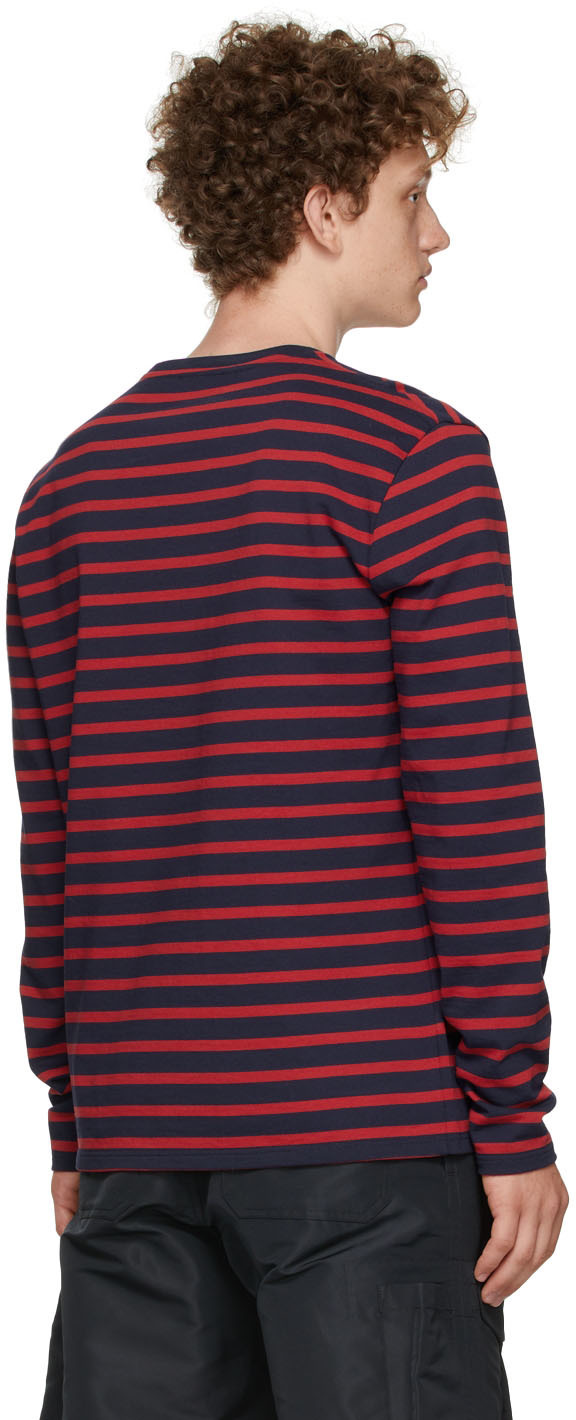 Alexander Mcqueen Striped Long Sleeve T-shirt In Black
