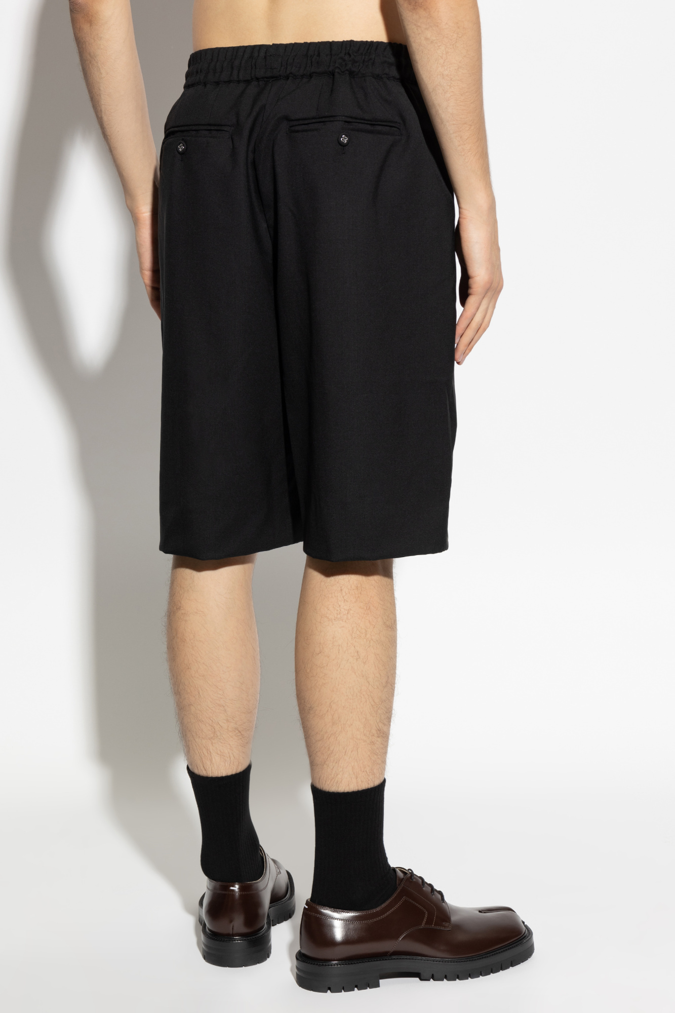 Officine Generale Cotton Bermuda Shorts In Black