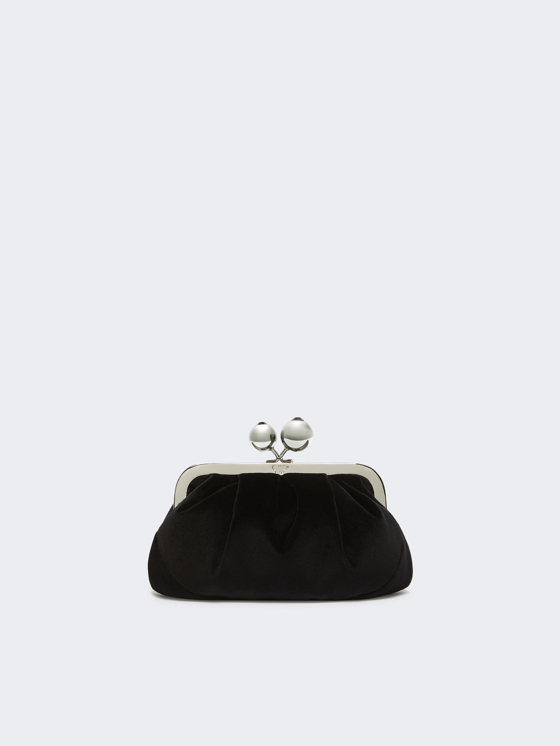 Weekend Max Mara Small Velvet Pasticcino Bag In Black
