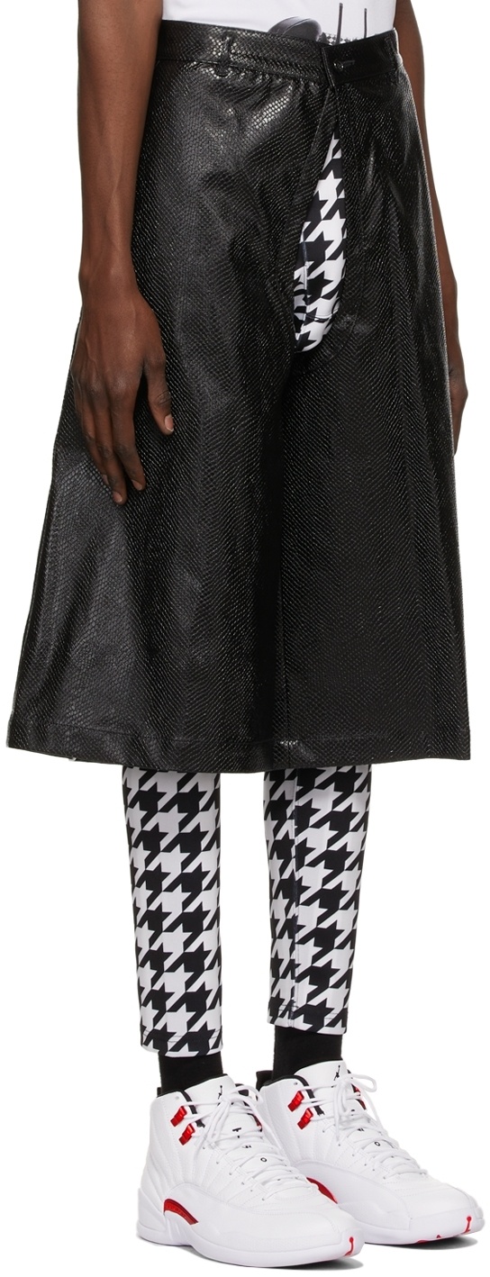 Comme Des Garçons Logo Plaid Casual Pants In Black