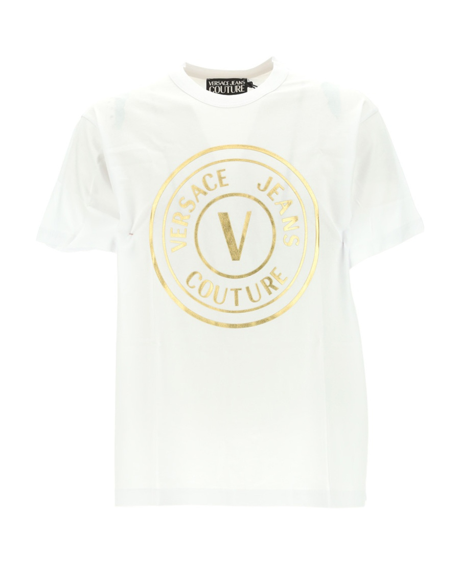 Versace Jeans Couture Logo Printed Crewneck T-shirt In White