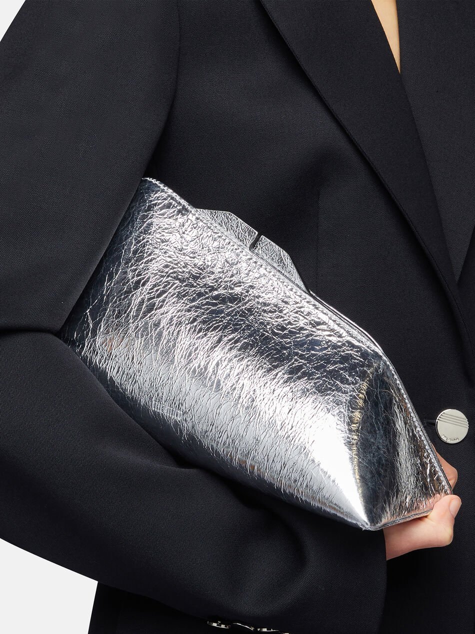 Attico Geometric Clutch In White