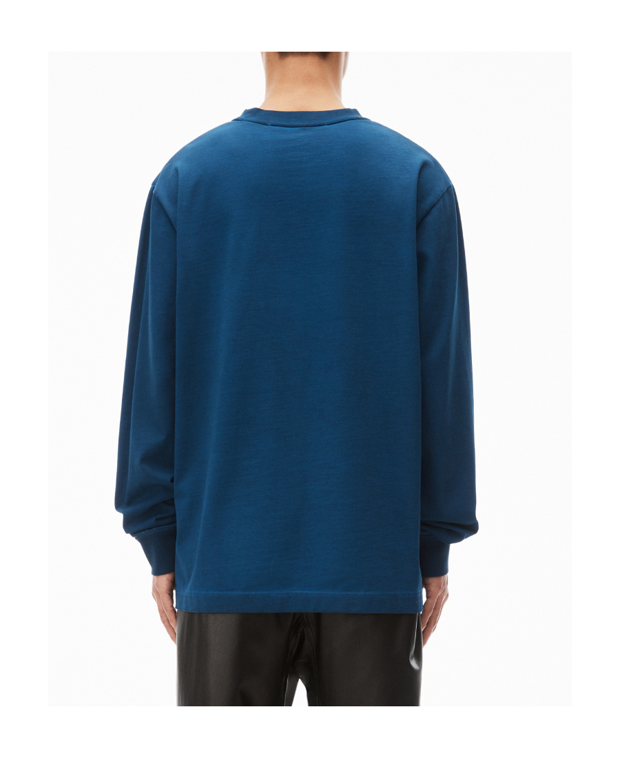 Shop Alexander Wang Logo-embroidered Cotton Sweatshirt In Blue