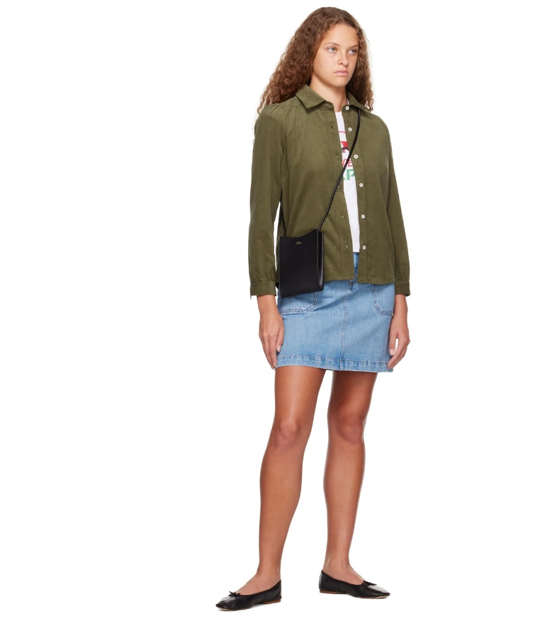 Apc Margot Corduroy Shirt In Green