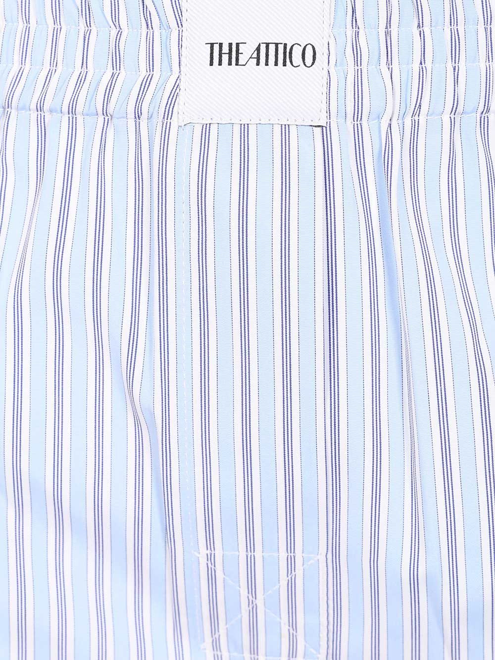 Attico The  Striped Shorts In Blue