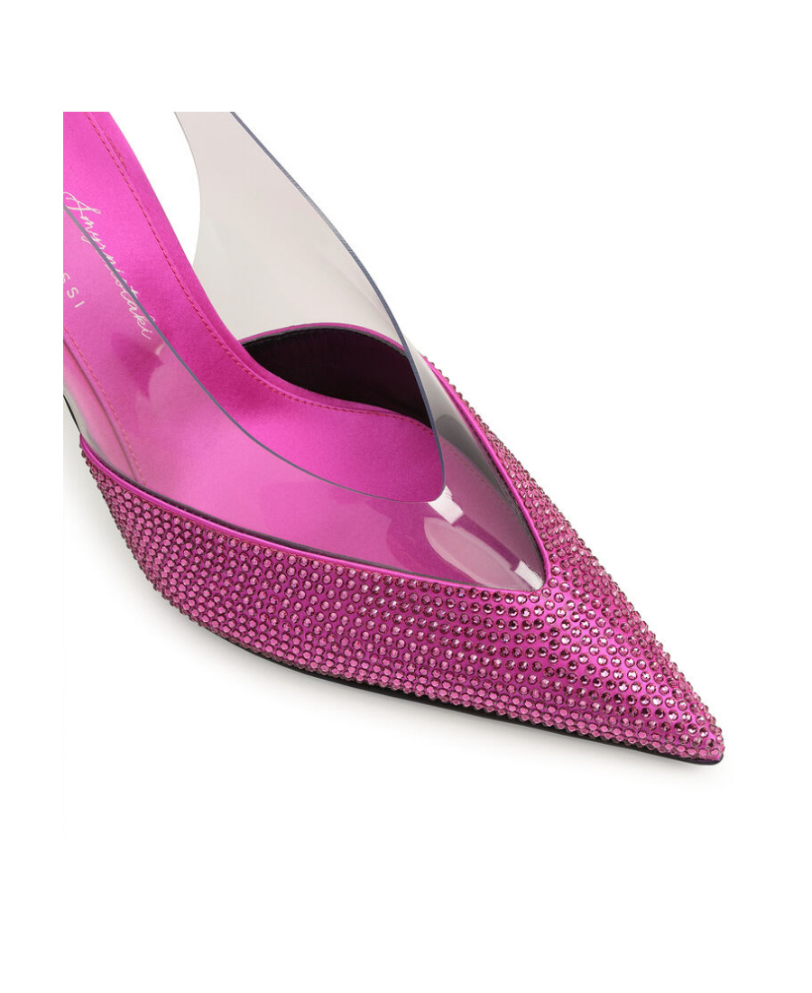 Sergio Rossi X Evangelie Smyrniotaki Satin & Vinyl Slingback Pump In Pink