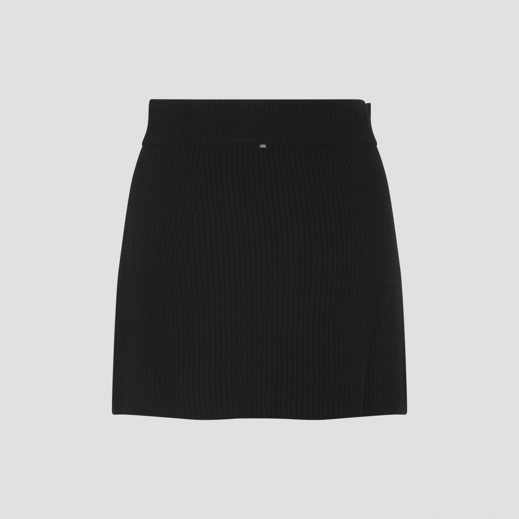 Sportmax Refolo Mini Skirt In Wool And Cashmere In Black